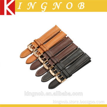 18 19 20 21 22 mm Stainless Steel Ross Gold Pin Buckle Calf Leather Watch Band Strap